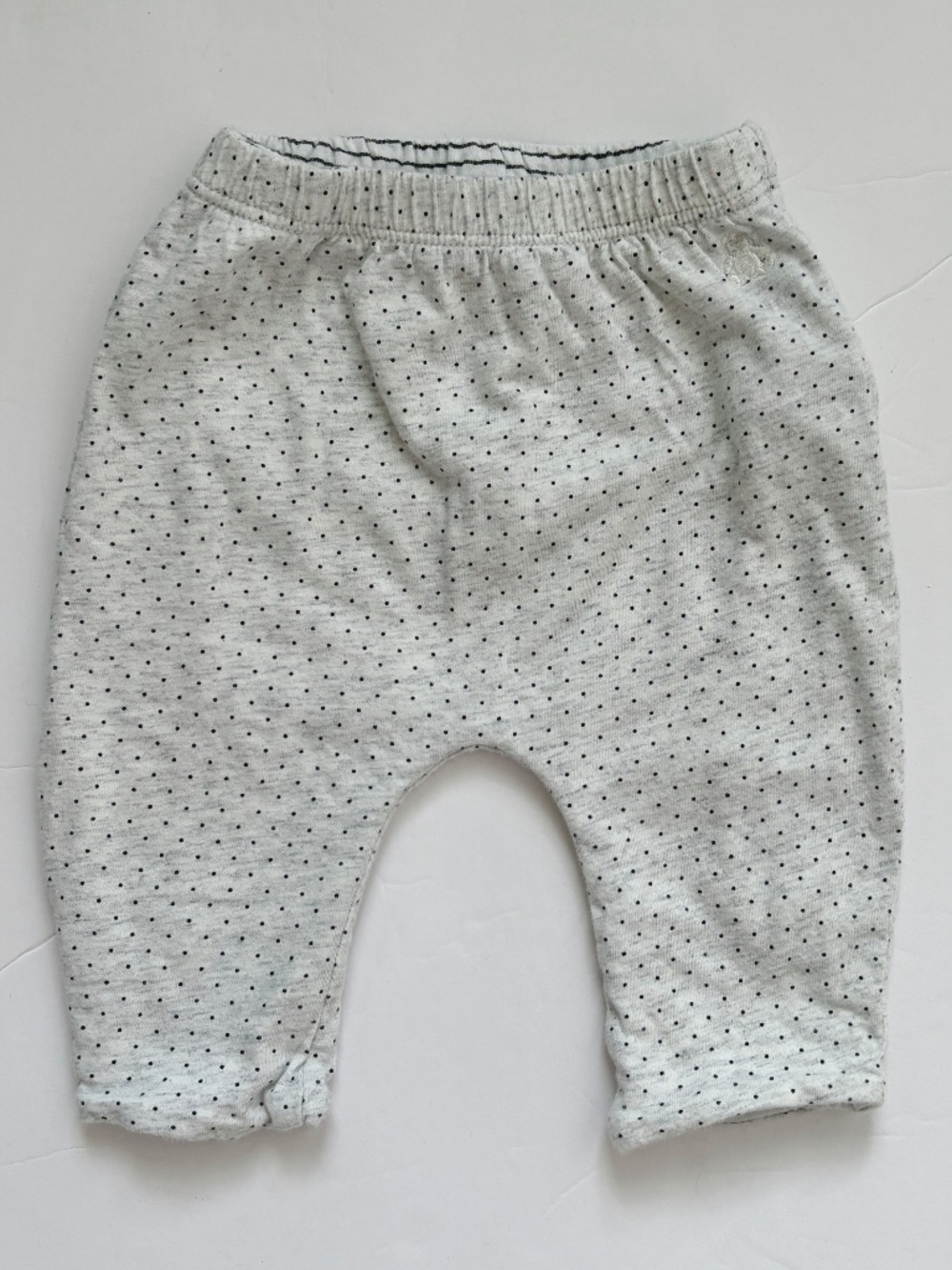 Baby Gap Reversible Pants Light Gray Polka Dots Stripes Size 0-3M Gender Neutral